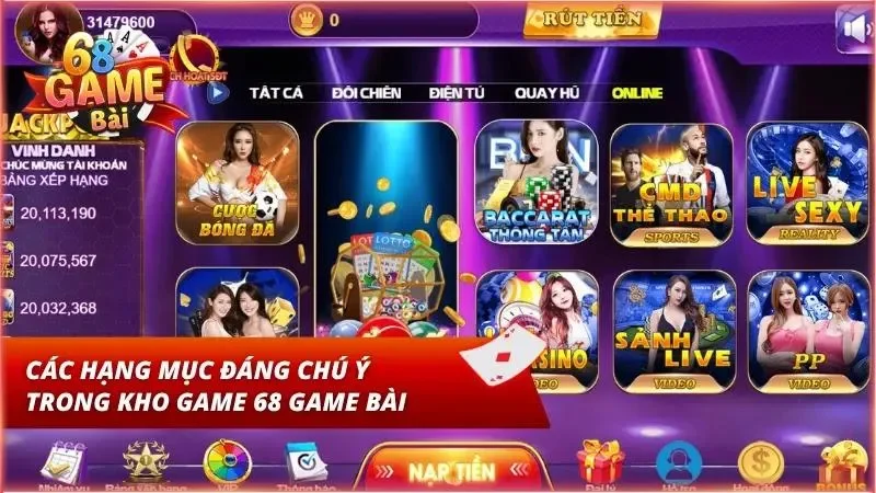 Danh mục giải trí đa dạng đáp ứng nhiều sở thích khác biệt