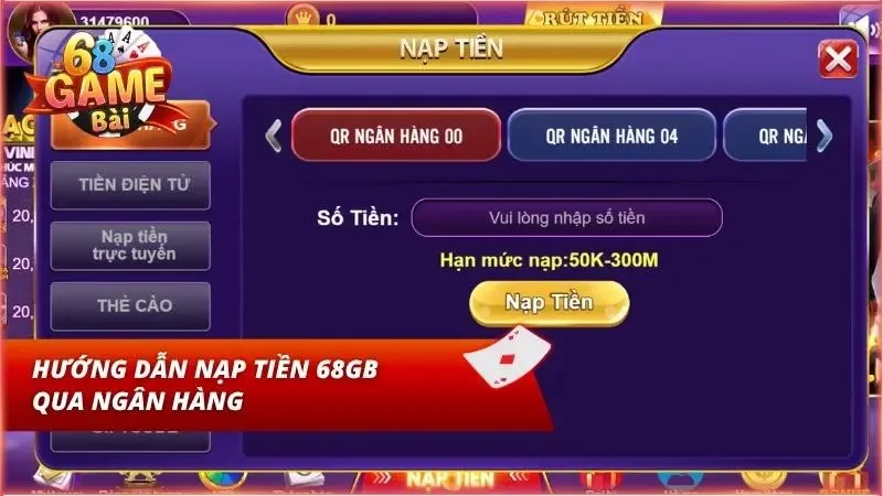 Giao diện lấy thông tin số tài khoản và mã chuyển khoản ngân hàng nội địa