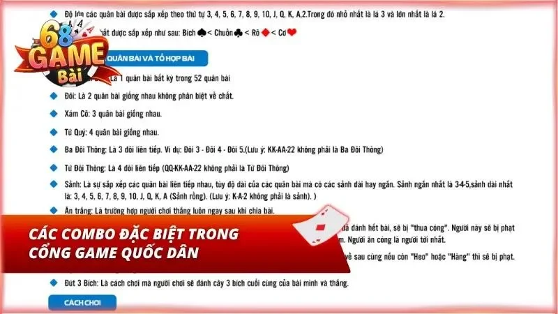 Các combo đặc biệt cần lưu ý trong sảnh
