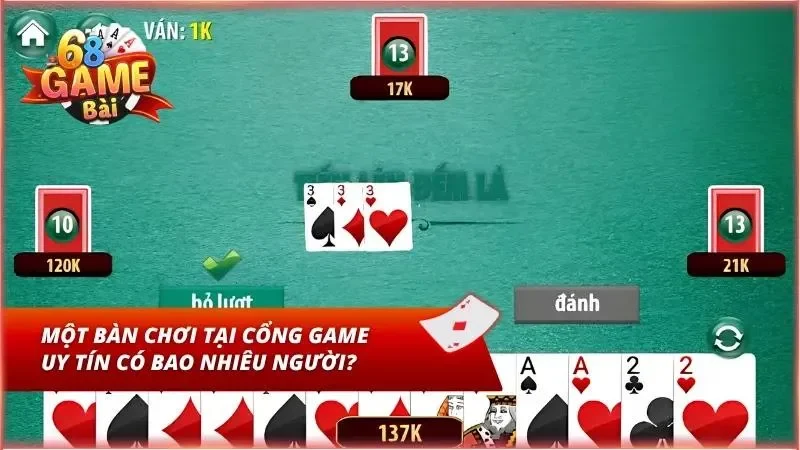 Định lượng số người chơi trong một ván đấu
